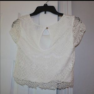 White lace crop top